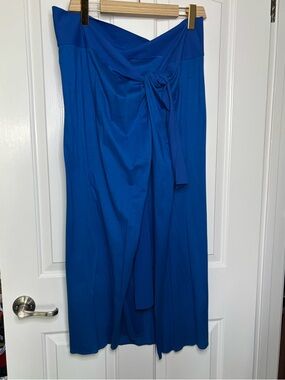 EUC ERES Tanagra Royal Blue Sarong/Wrap Skirt with Tie Front O/S